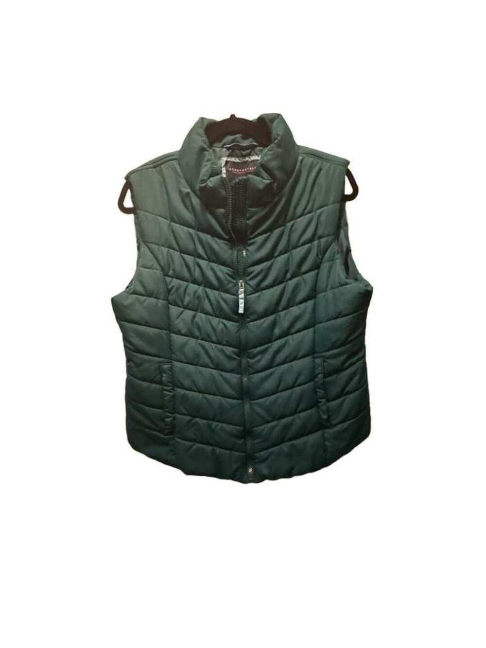 Aeropostale Puffer Vest Size XL/TG Green Quilted Full Zip